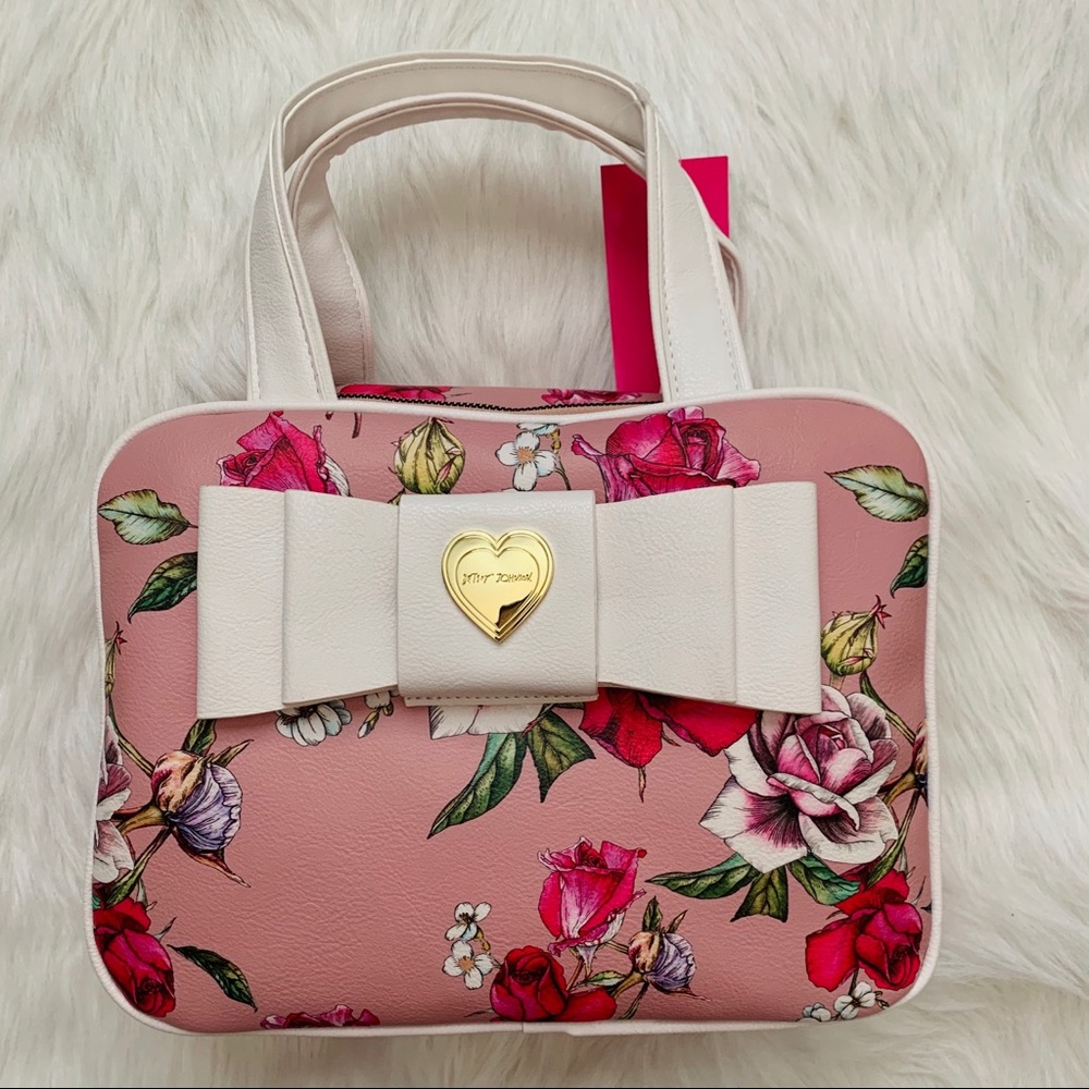 NWT Pink Floral Betsey Johnson Makeup/Travel Bag